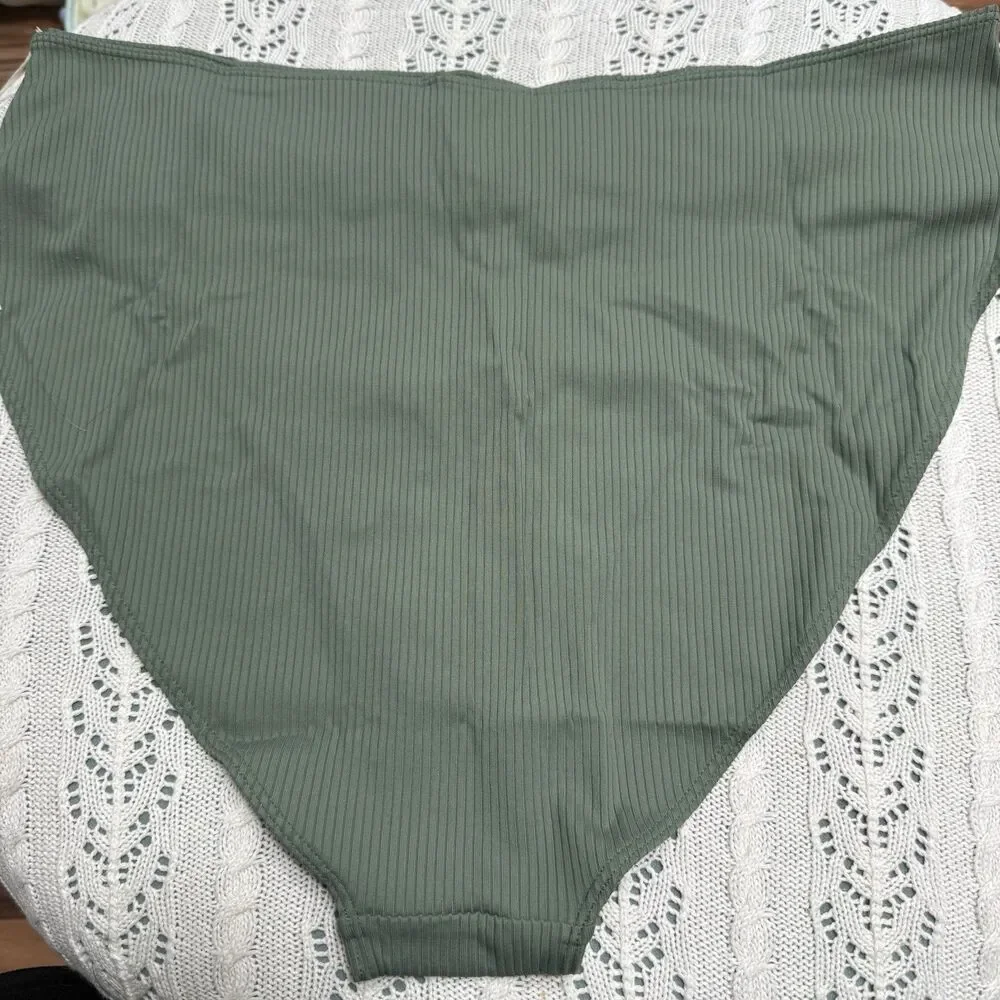 Summersalt Swimsuit Bikini Bottom Women's Sz 20 Fern Green Ribbed Wanderlust NWT